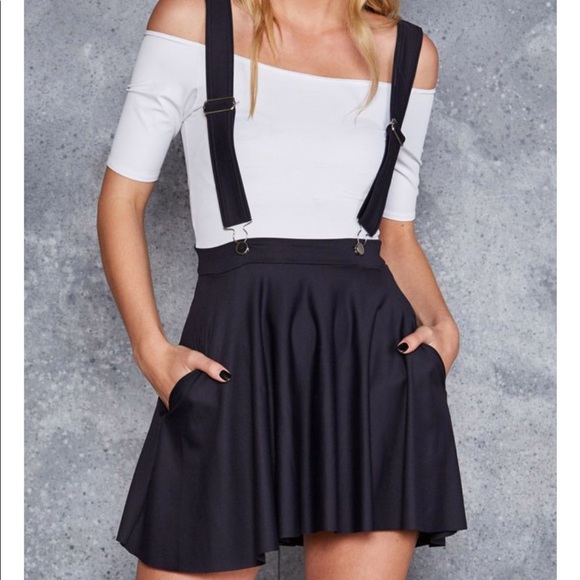 BM Matte Black Pinafore Pocket Skater Skirt - LIMITED - Picture 11 of 15